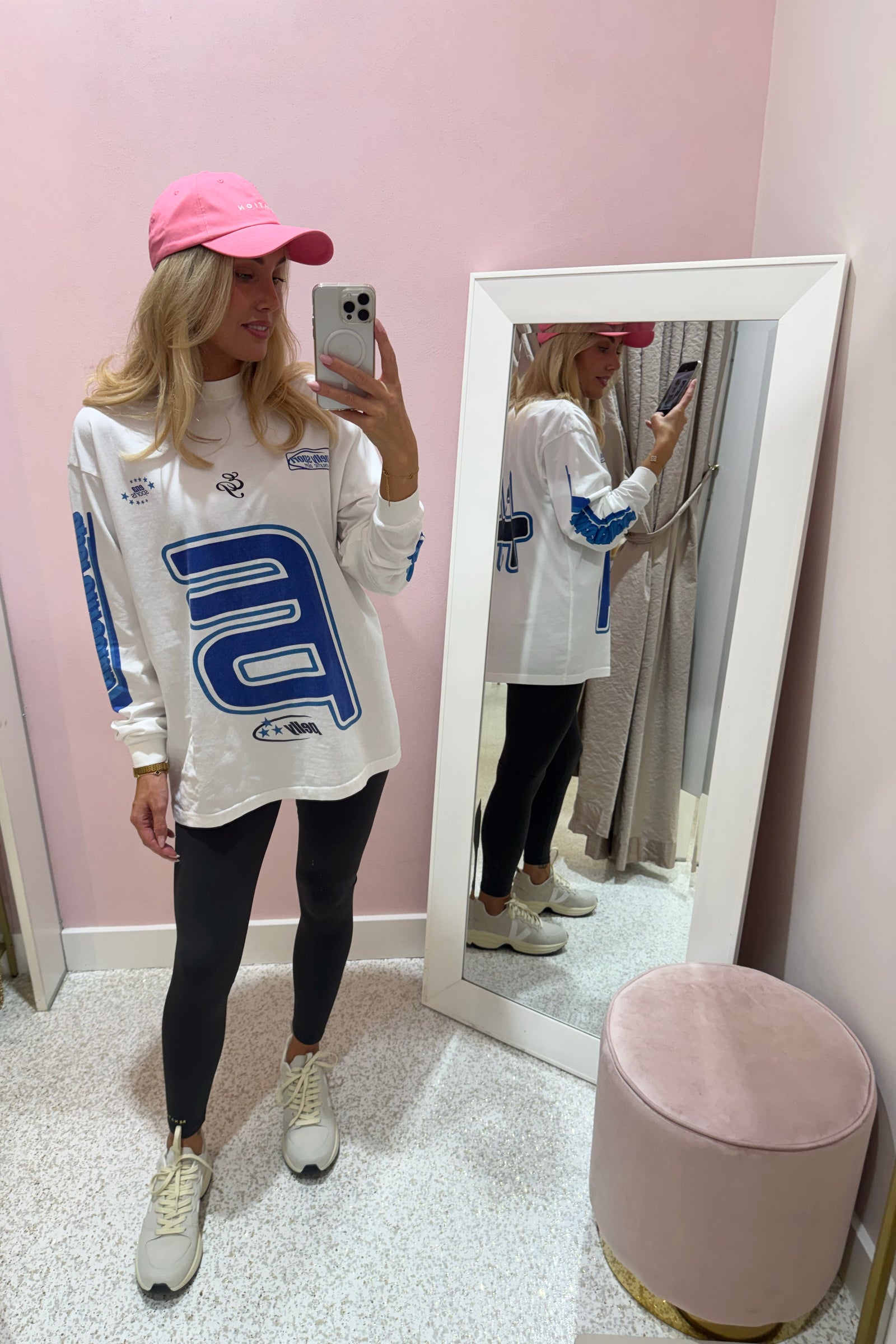 Ena Pelly Sport Jersey Long Sleeve Top | Vintage White
