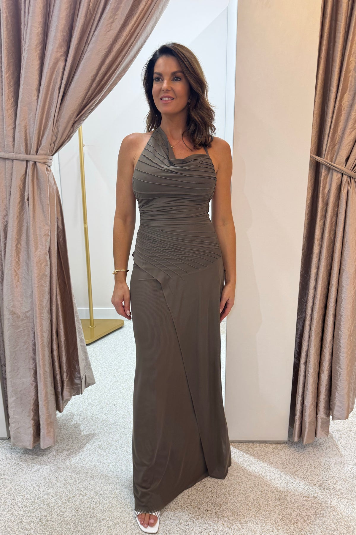 Bec + Bridge Brenna  Pintuck Maxi Dress | Khaki