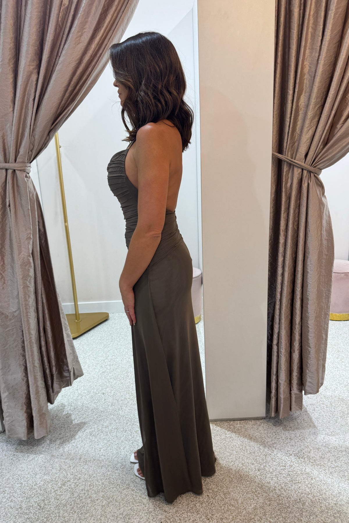 Bec + Bridge Brenna  Pintuck Maxi Dress | Khaki