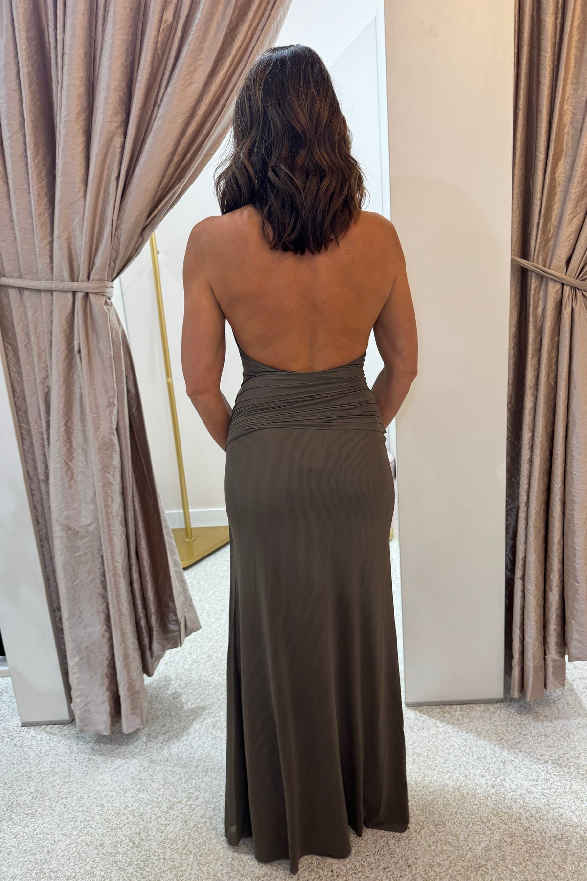 Bec + Bridge Brenna  Pintuck Maxi Dress | Khaki