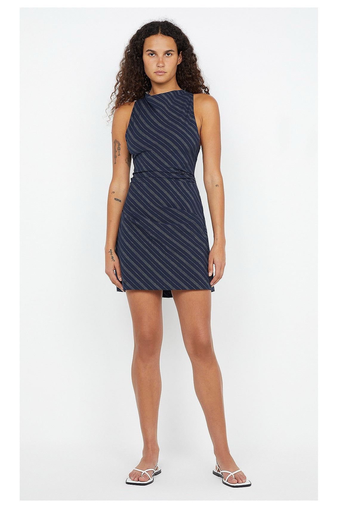 Bec + Bridge Peyson Mini Dress | Ink/Ivory Stripe