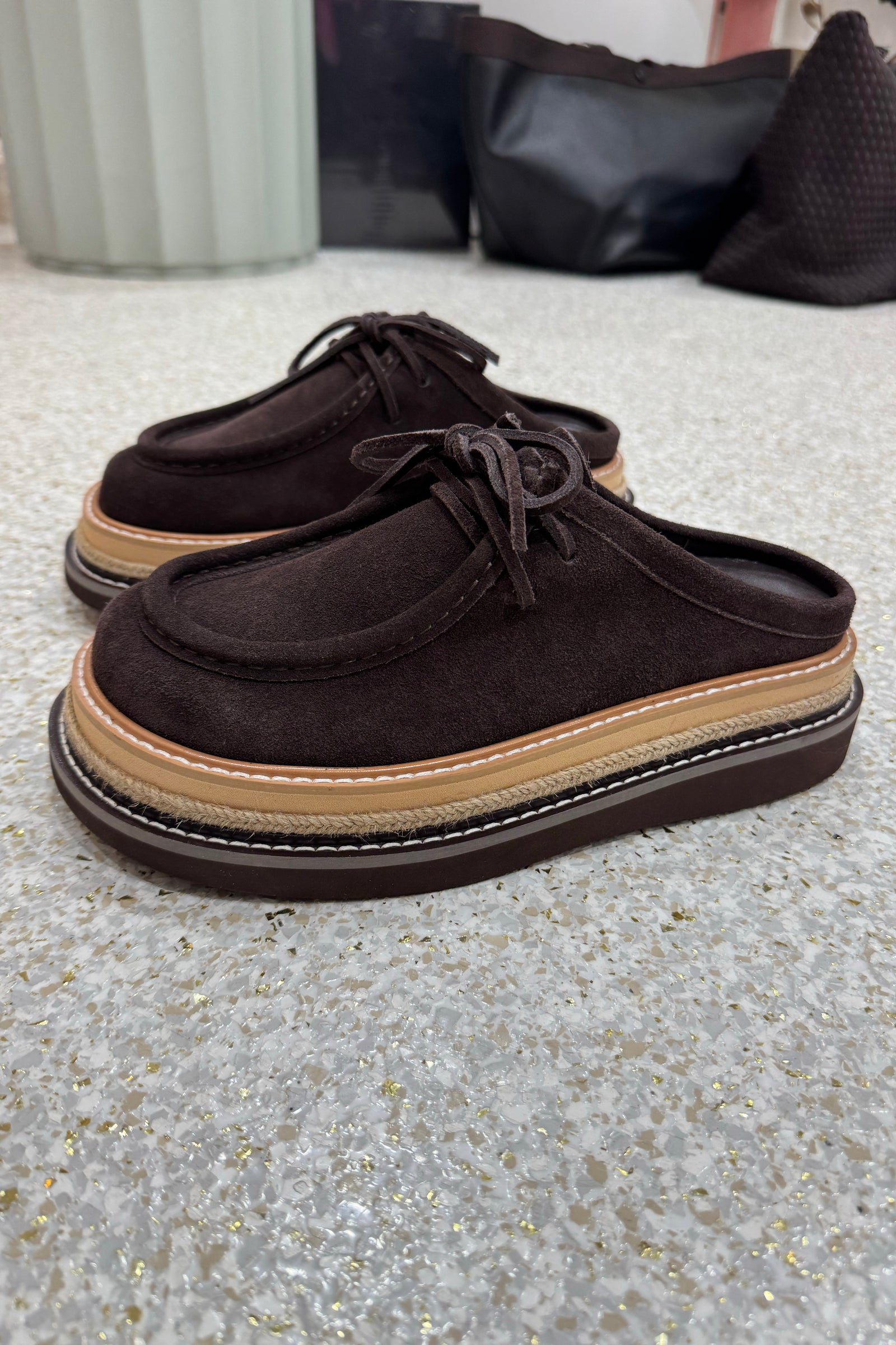 Alias Mae Veronique Platform Mule | Chocolate Suede