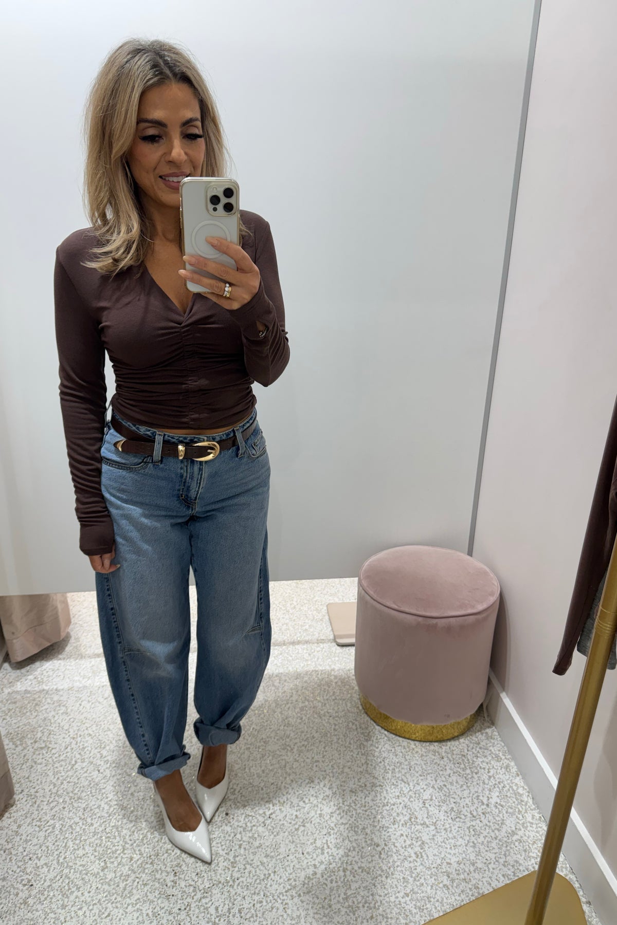 Madison The Label Clementine Long Sleeve Top | Chocolate
