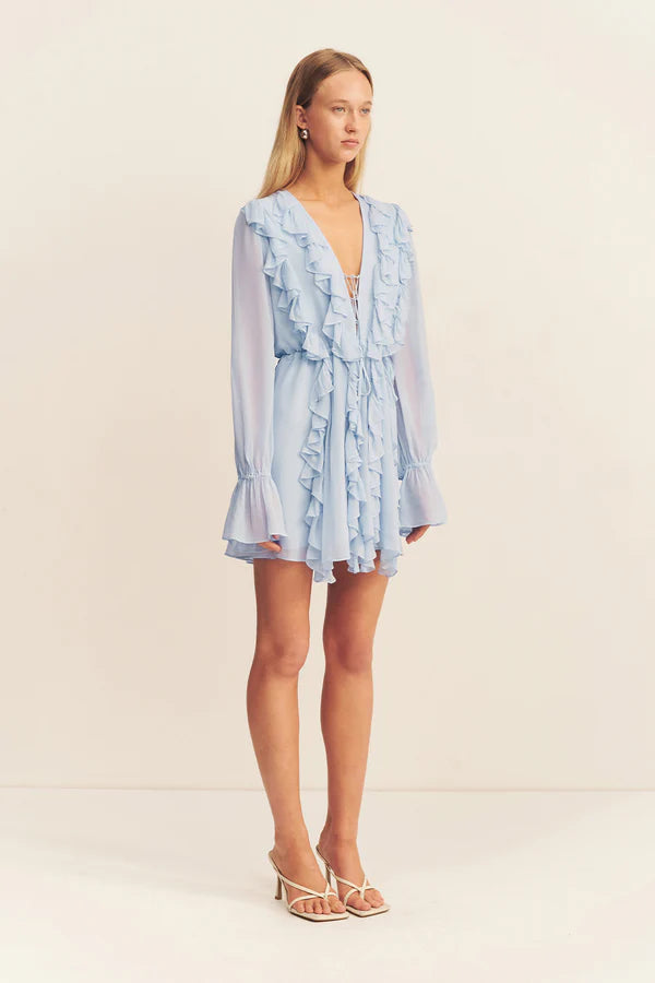 Shona Joy Emory Ruffle Mini Dress | Arcadian Blue