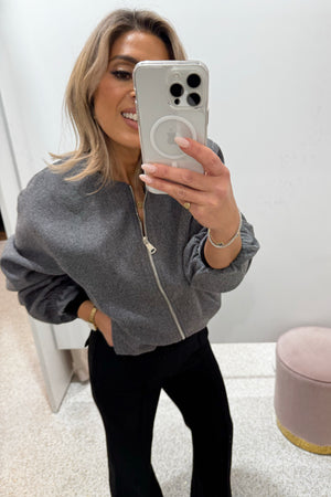 Chosen By Fifi & Annie The Boss Girl Bomber Jacket | Heather Grey
