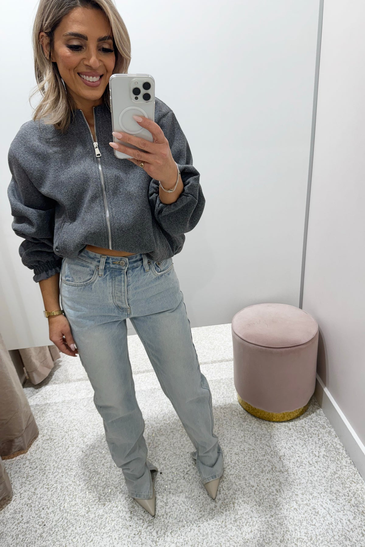 Chosen By Fifi & Annie The Boss Girl Bomber Jacket | Heather Grey