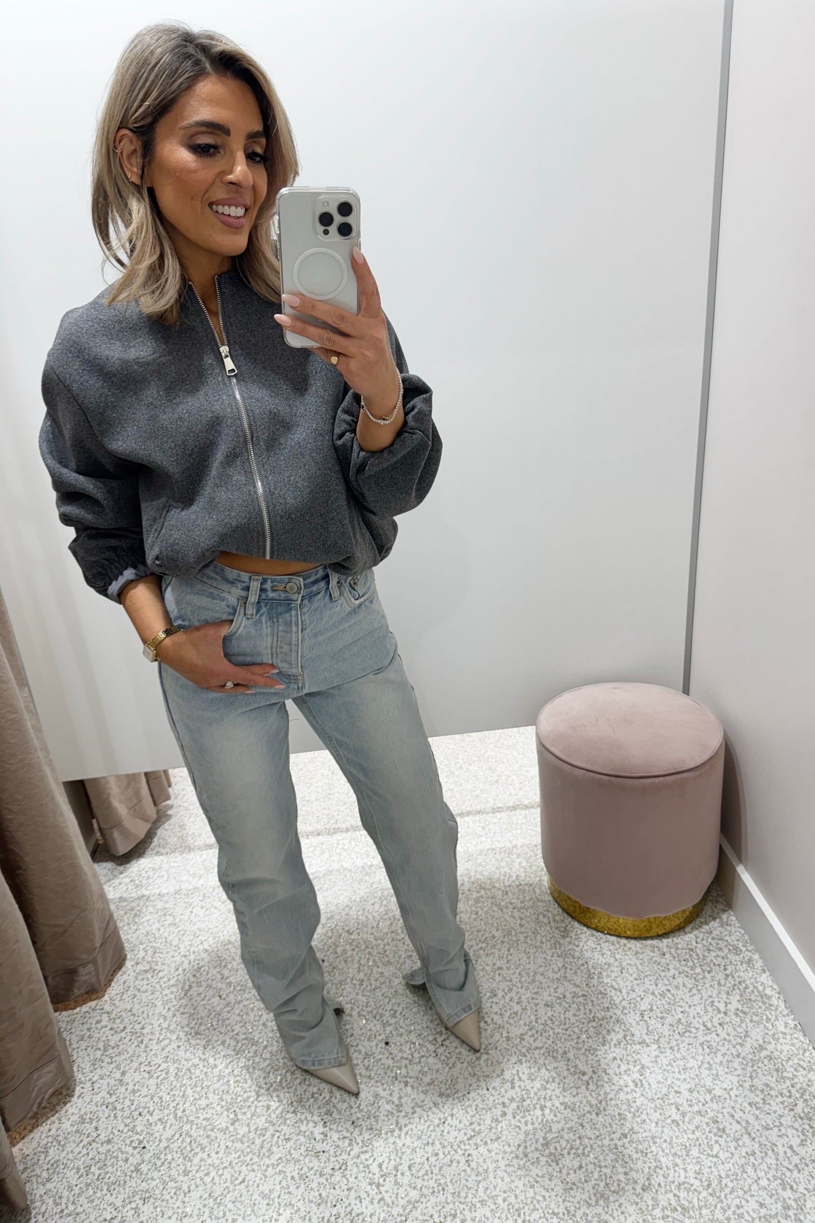 Chosen By Fifi & Annie The Boss Girl Bomber Jacket | Heather Grey