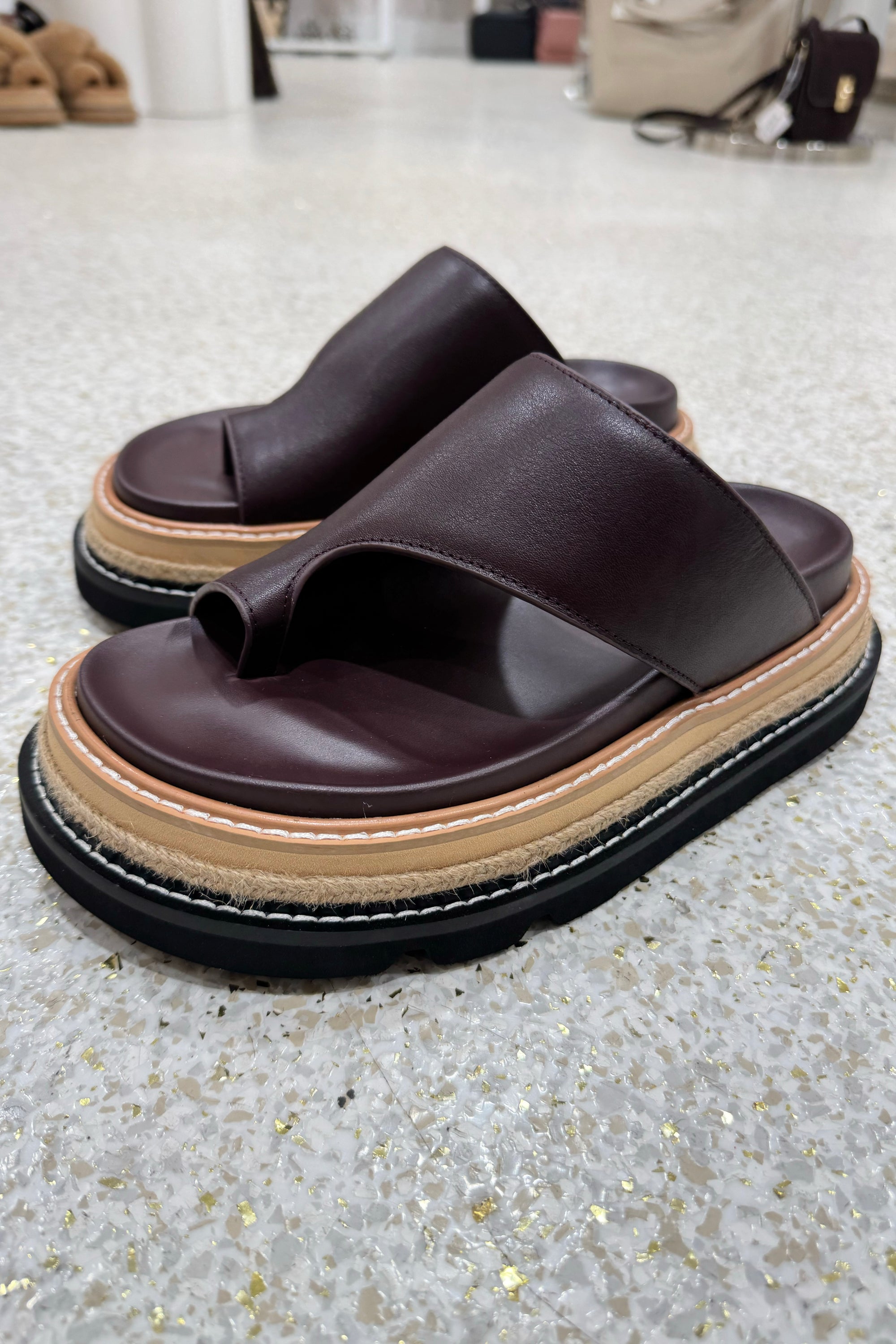 Alias Mae Venetia Platform Slide | Burgandy