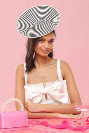 Morgan & Taylor Erika Fascinator | Black / White