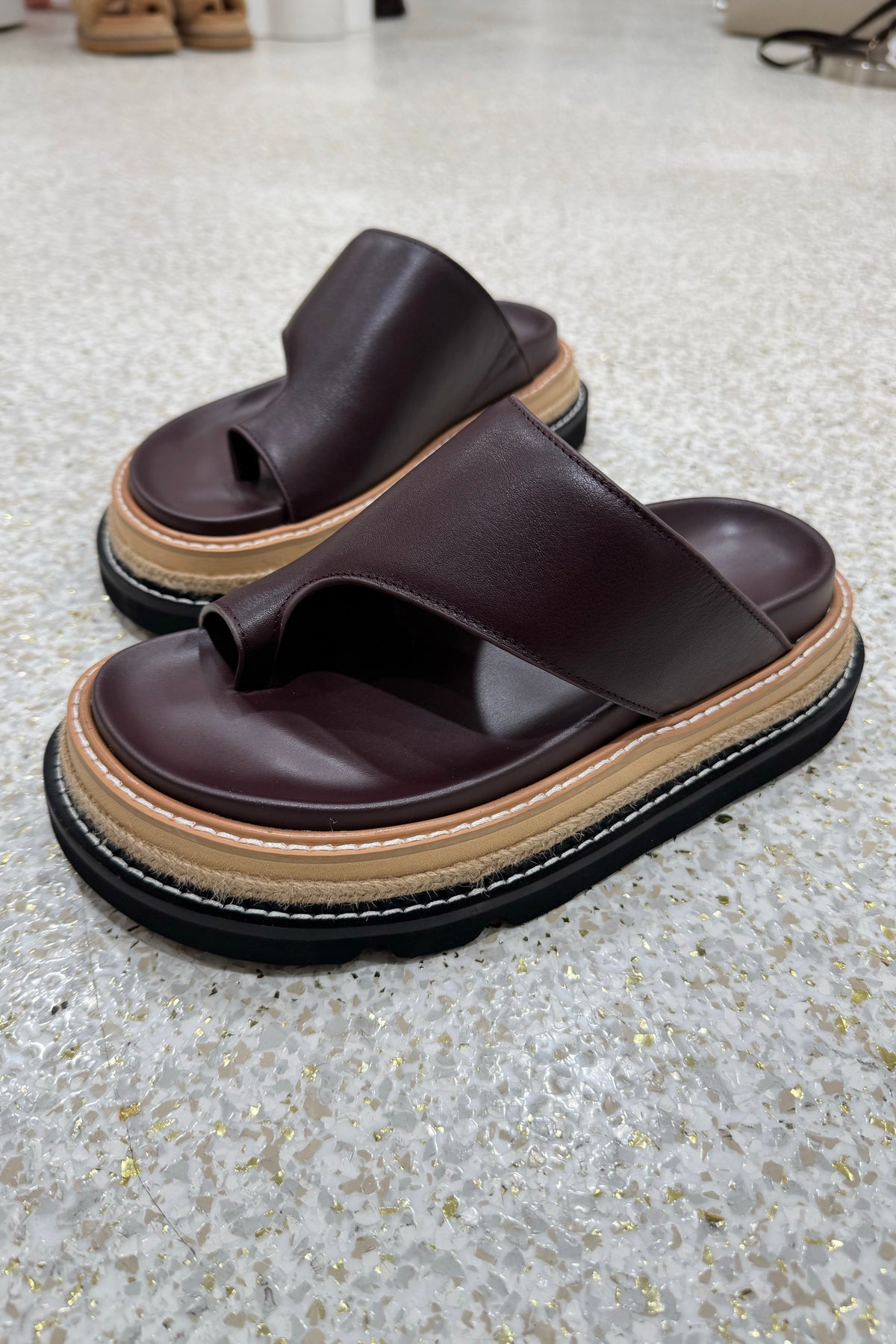 Alias Mae Venetia Platform Slide | Burgandy