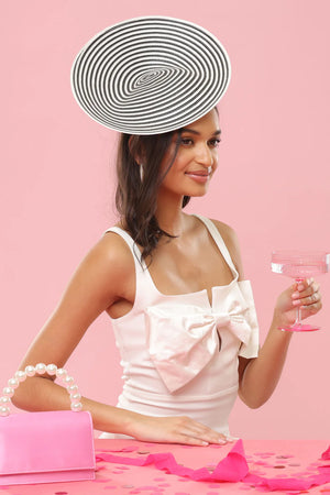 Morgan & Taylor Erika Fascinator | Black / White