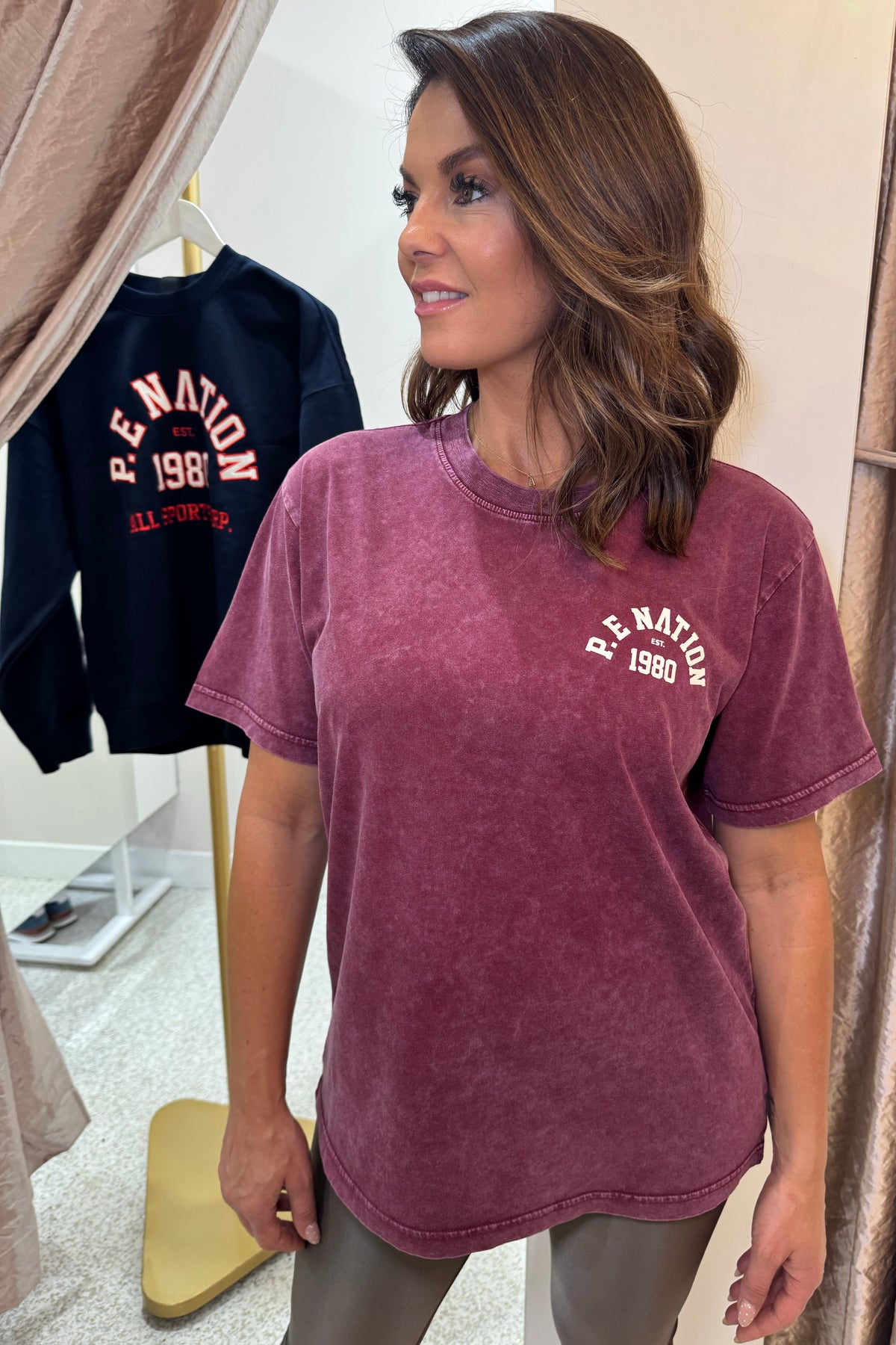 P.E Nation Swerve Tee | Washed Cabernet