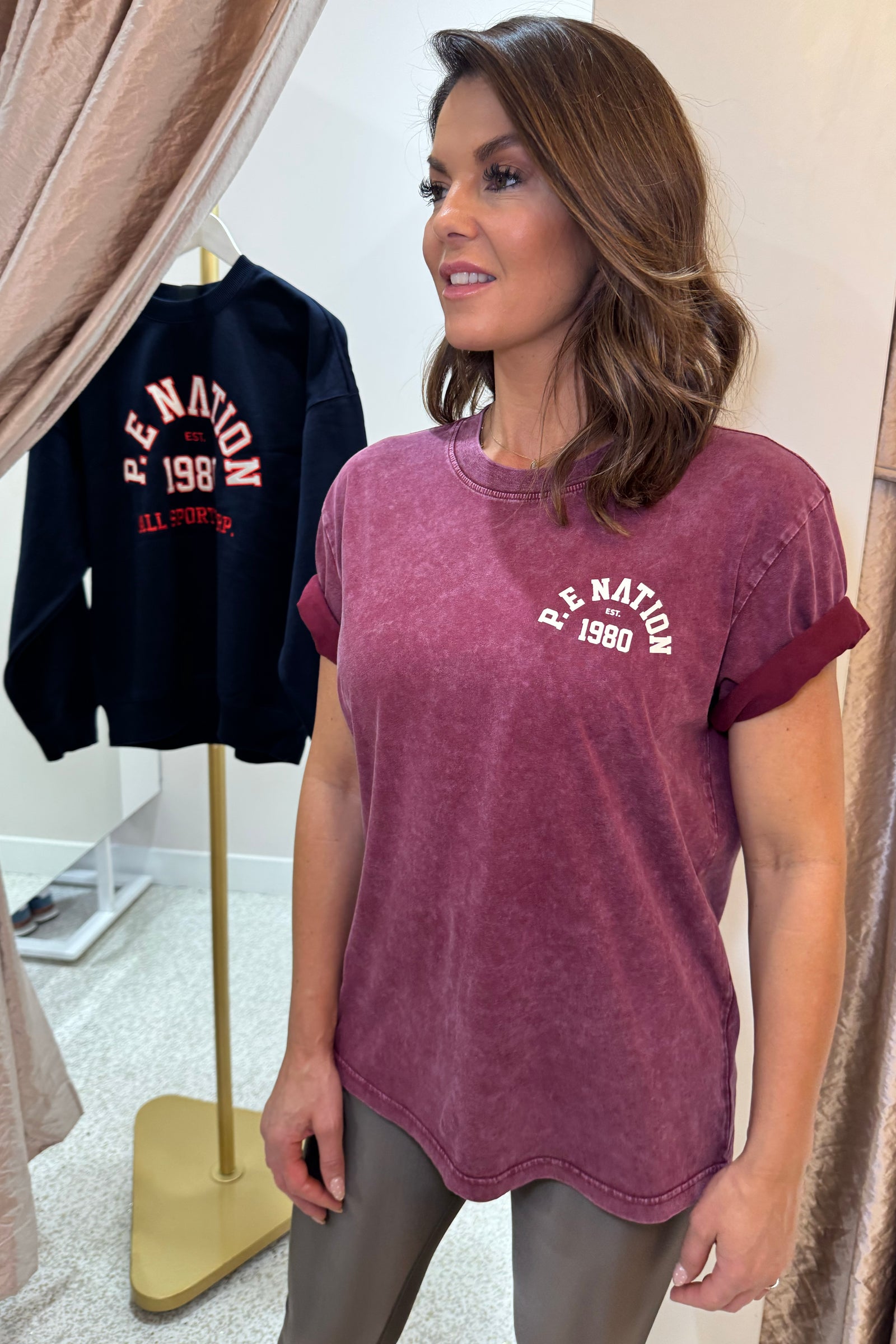 P.E Nation Swerve Tee | Washed Cabernet