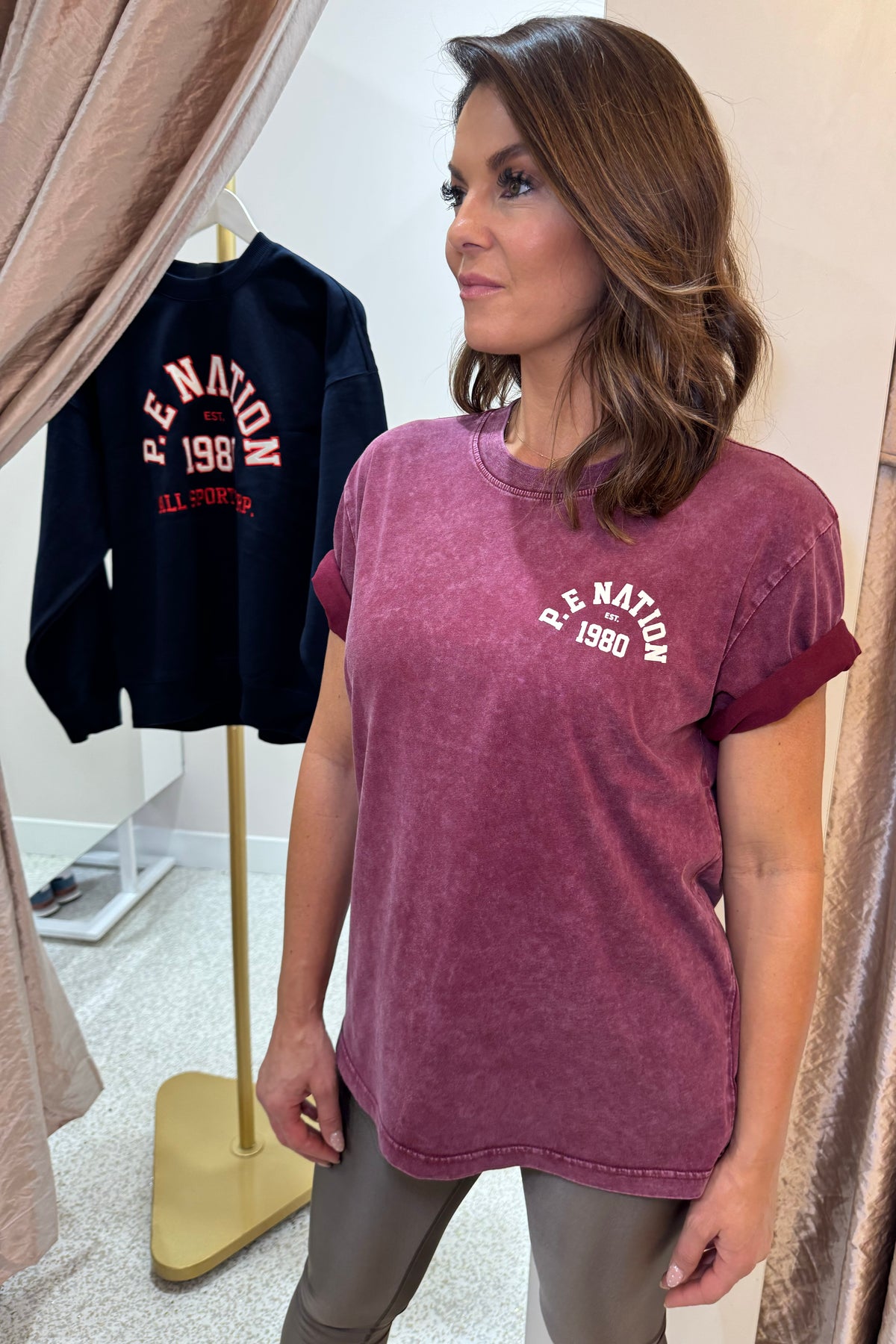 P.E Nation Swerve Tee | Washed Cabernet