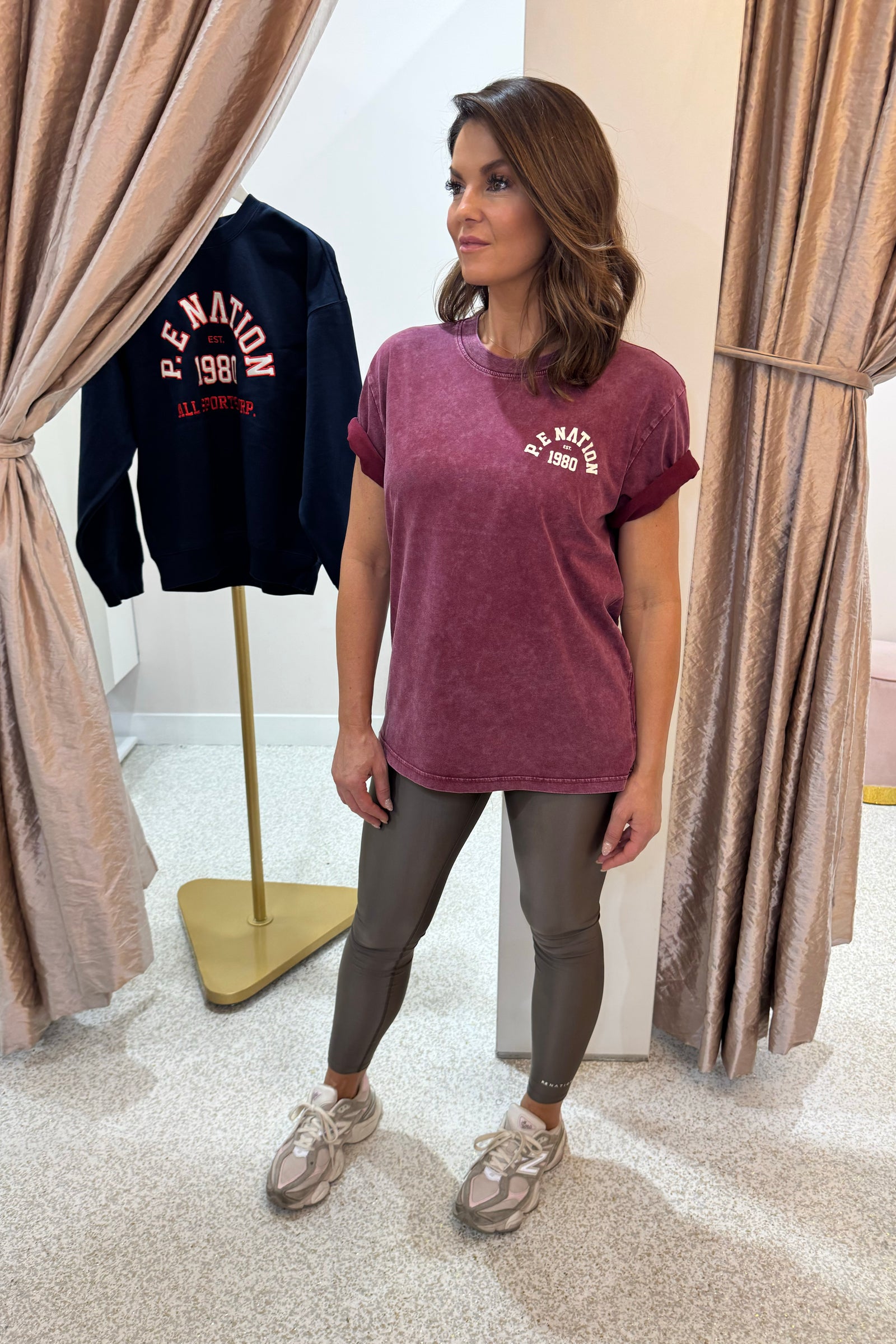 P.E Nation Swerve Tee | Washed Cabernet