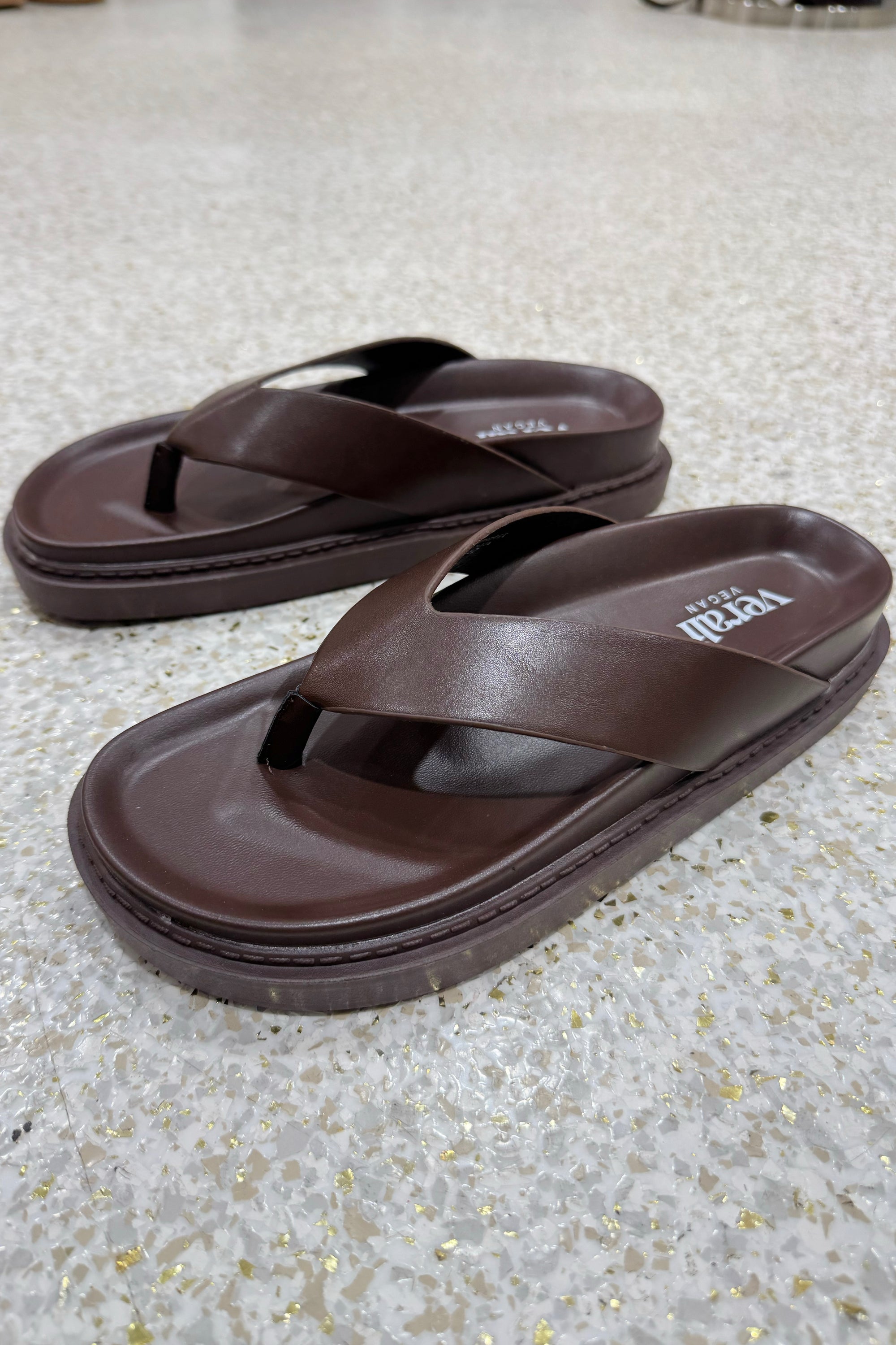 Verali Bridget Footbed Slides | Chocolate Brown