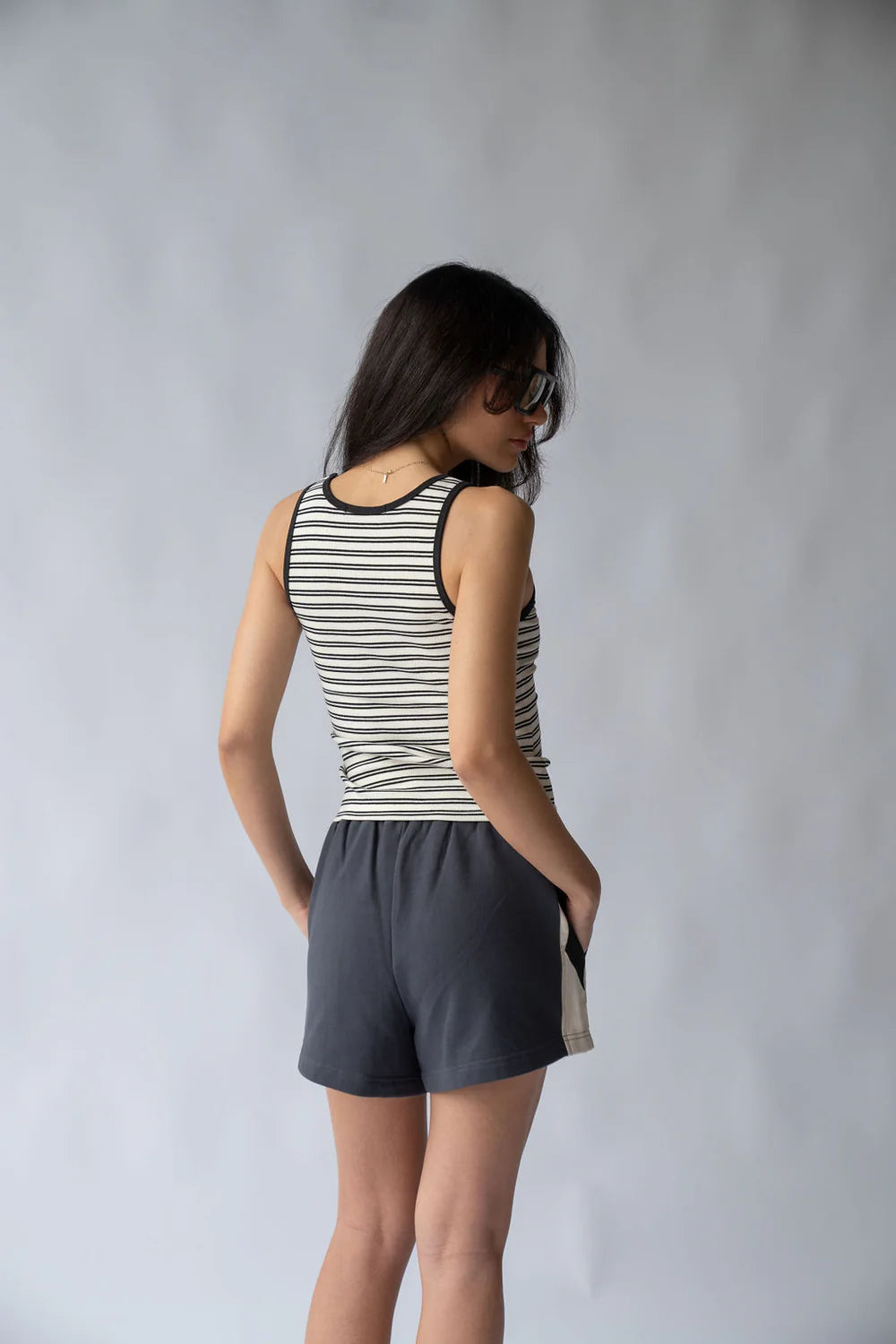 Araminta James Mio Tank | Noir Stripe