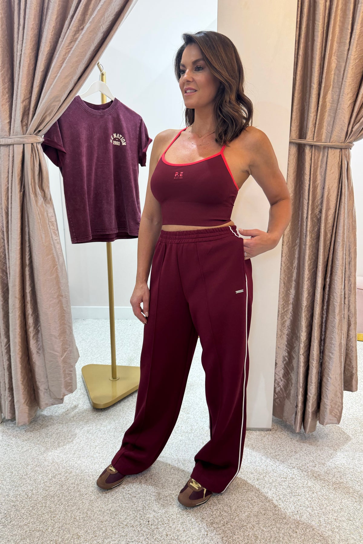 P.E Nation Release Seamless Tank | Cabernet / Strawberry