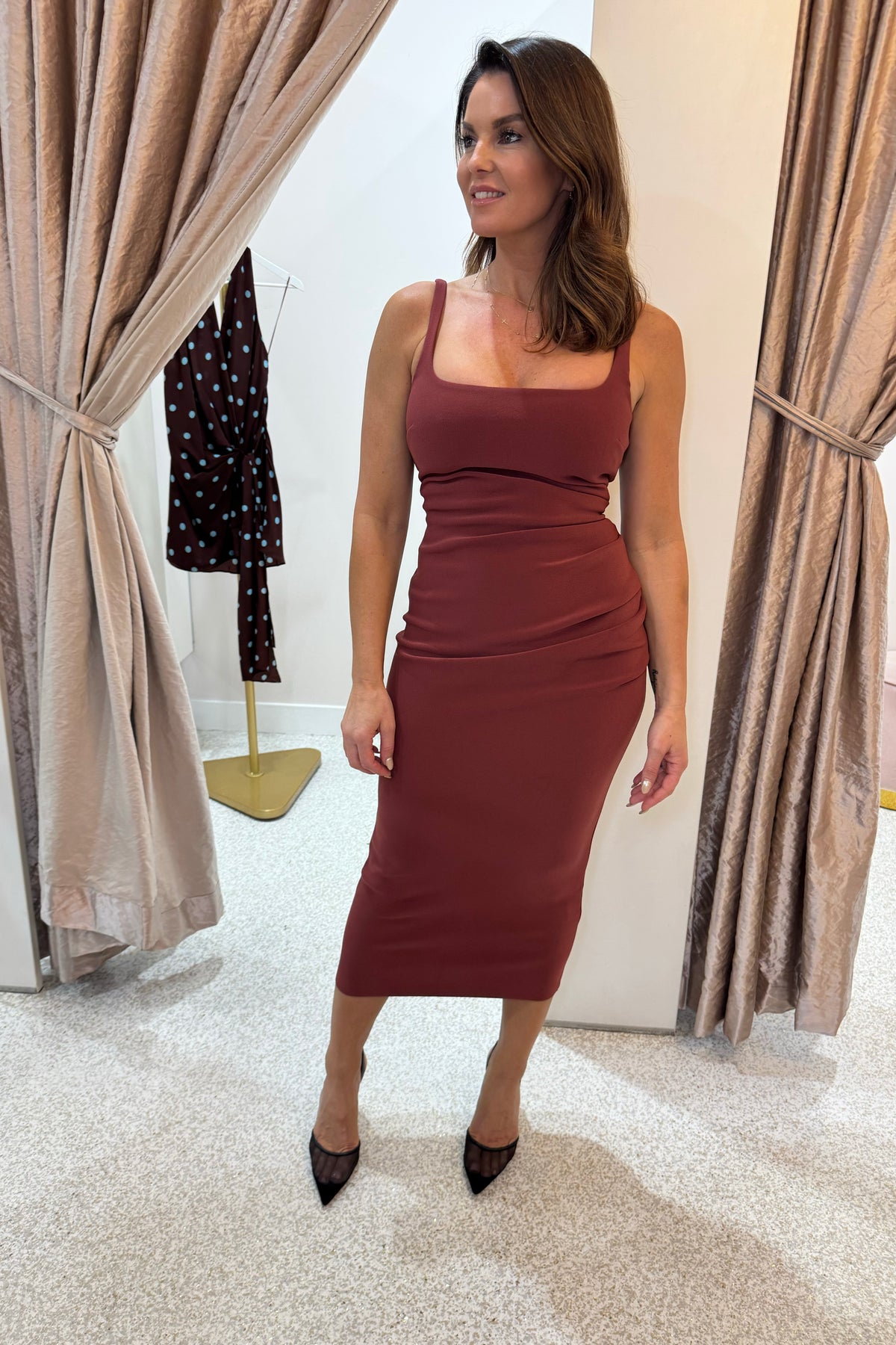 Bec + Bridge Karina Tuck Midi Dress | Sangria