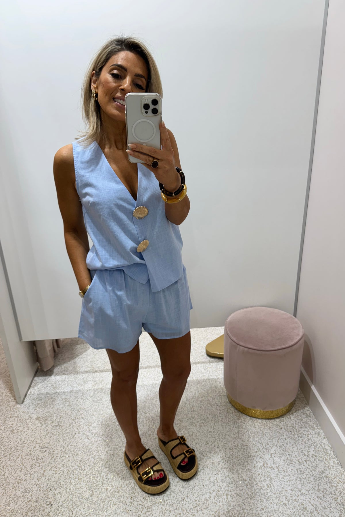 Chosen By Fifi & Annie The Santa Cruz Vest Set | Baby Blue