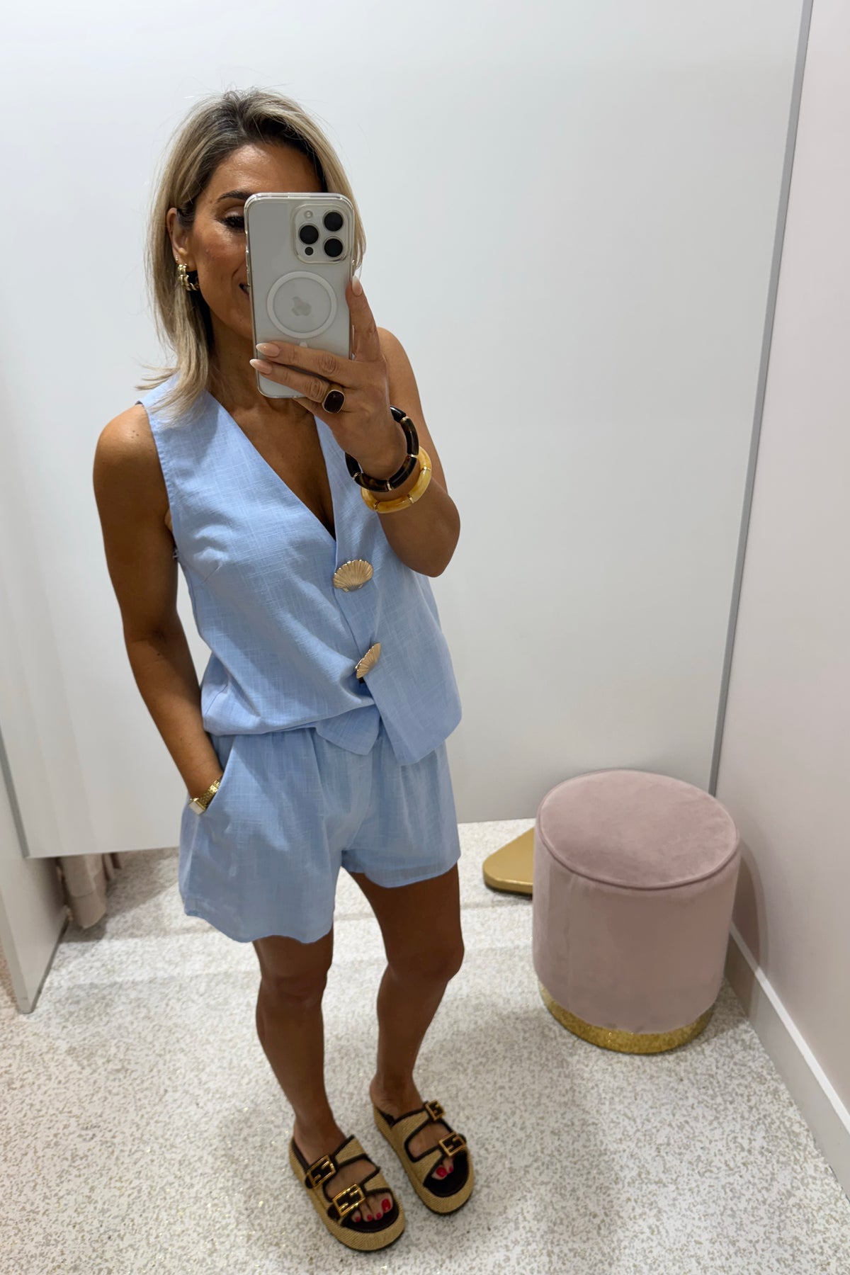 Chosen By Fifi & Annie The Santa Cruz Vest Set | Baby Blue