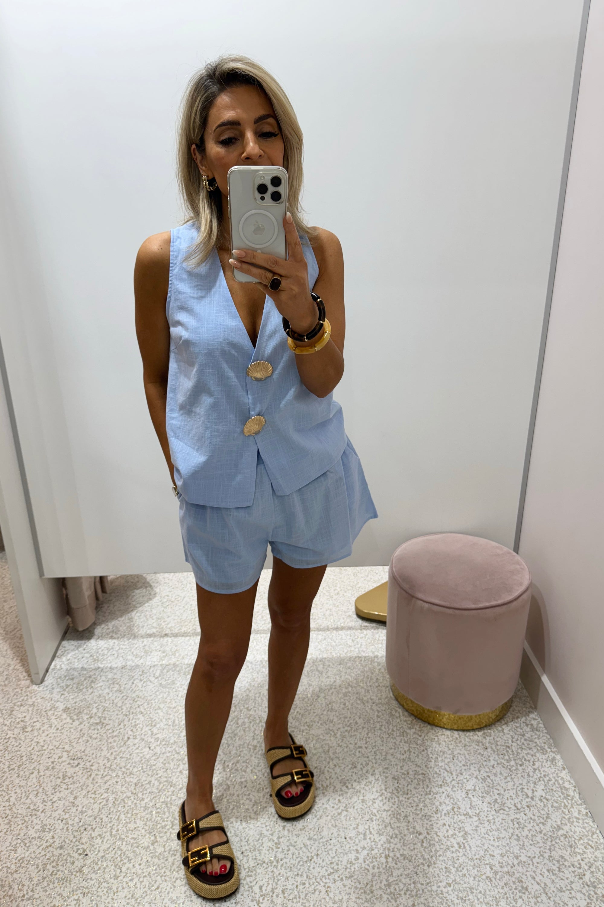 Chosen By Fifi & Annie The Santa Cruz Vest Set | Baby Blue