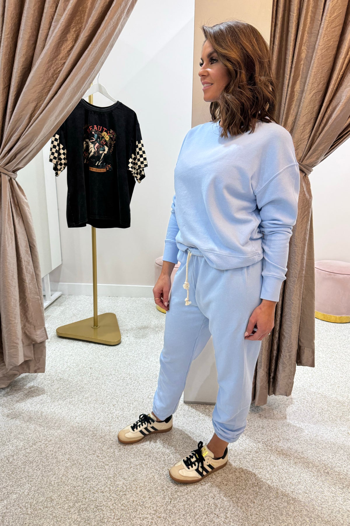 Perfect White Tee Johnny French Terry Easy Sweat Pant | Sky Blue