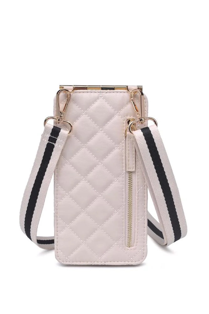 Sol And Selene Duality Quilted Cell Phone Cross Body Bag | Cream
