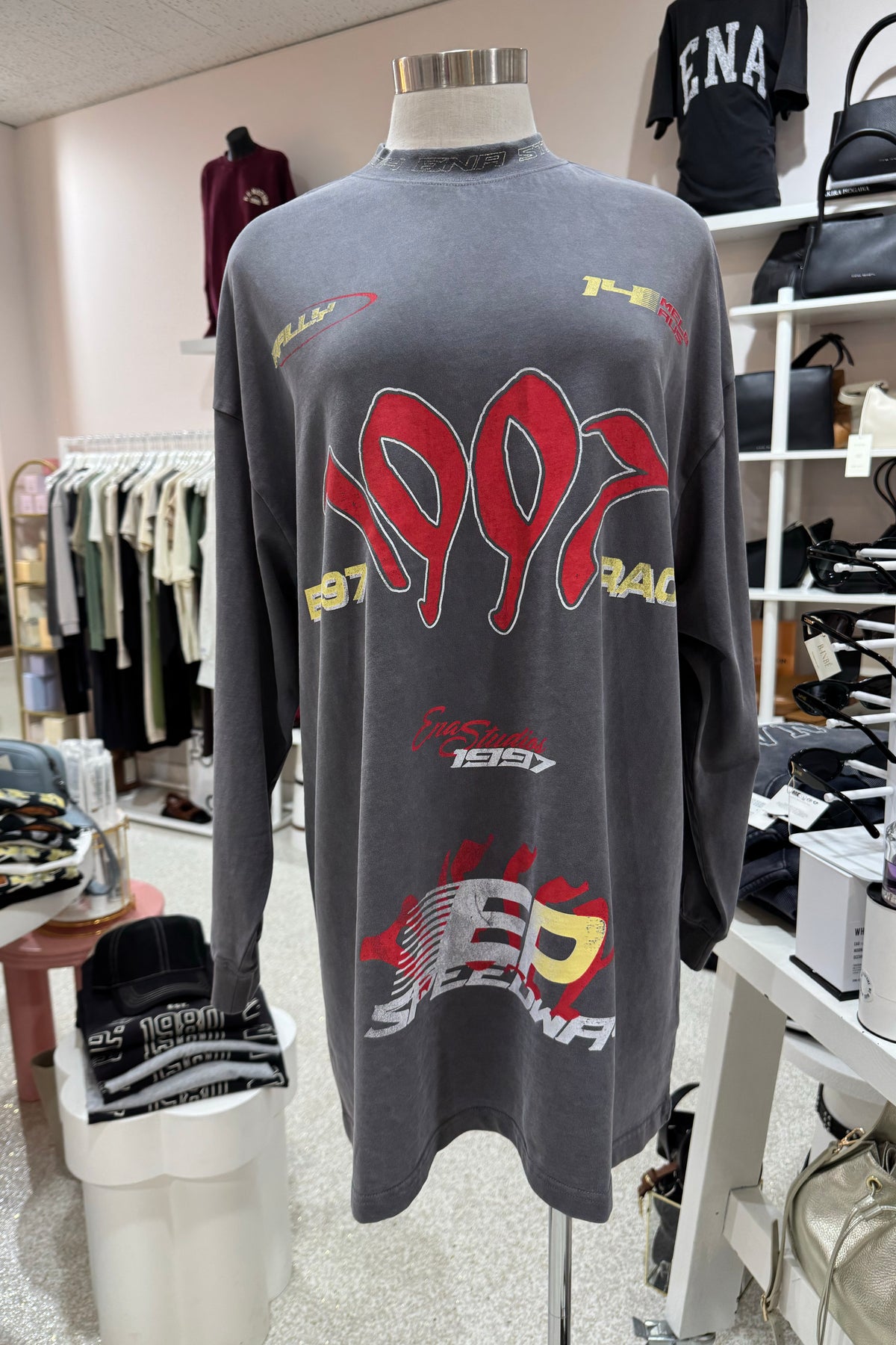 Ena Pelly 1987 Tee Dress | Washed Grey