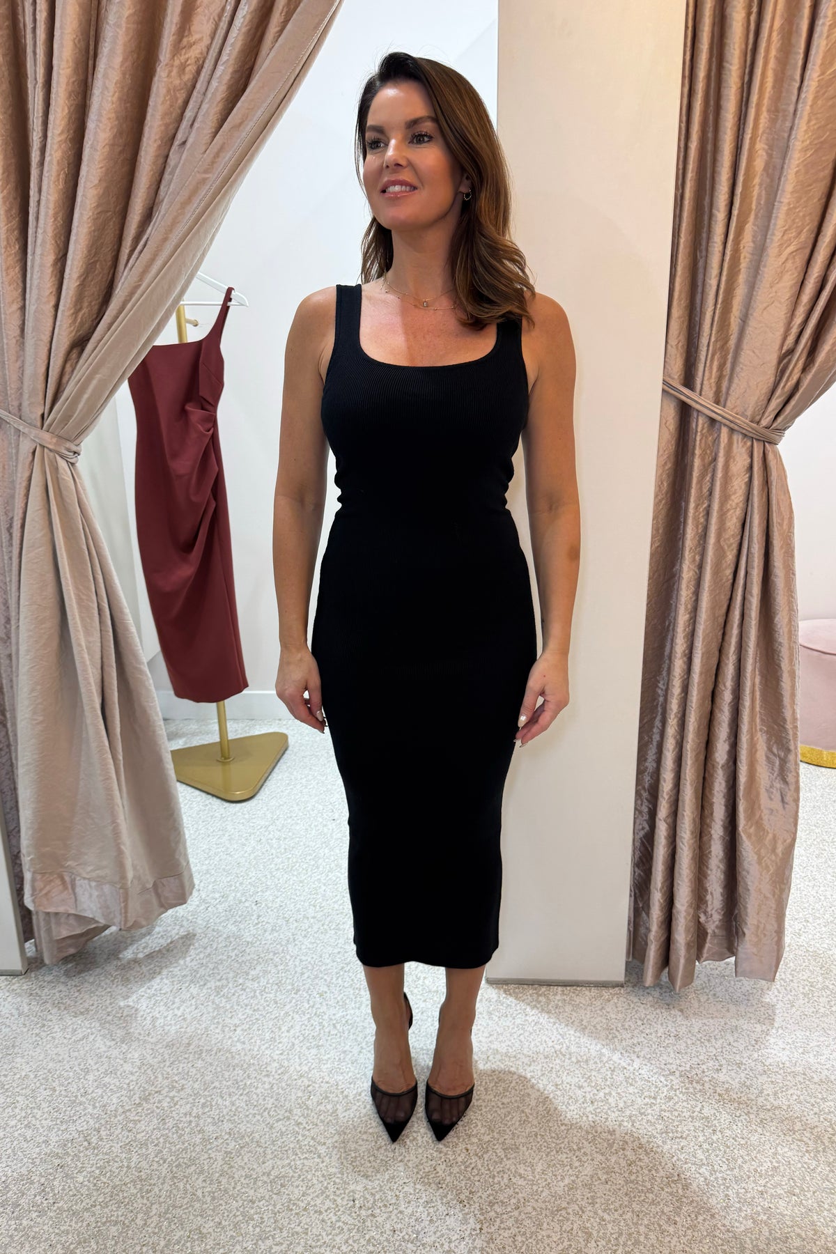 Chosen By Fifi & Annie The Two Way Wear Cape Feature Knit Dress | Black