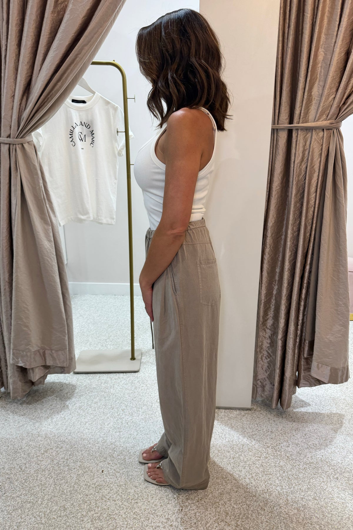 C&M Camilla & Marc Nora Button Down Tank | Soft White