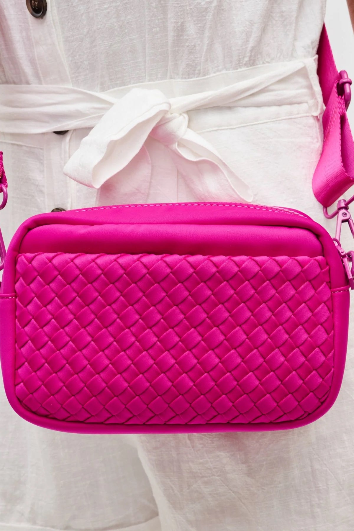 Sol And Selene inspiration Woven Neoprene Bag | Fuschia