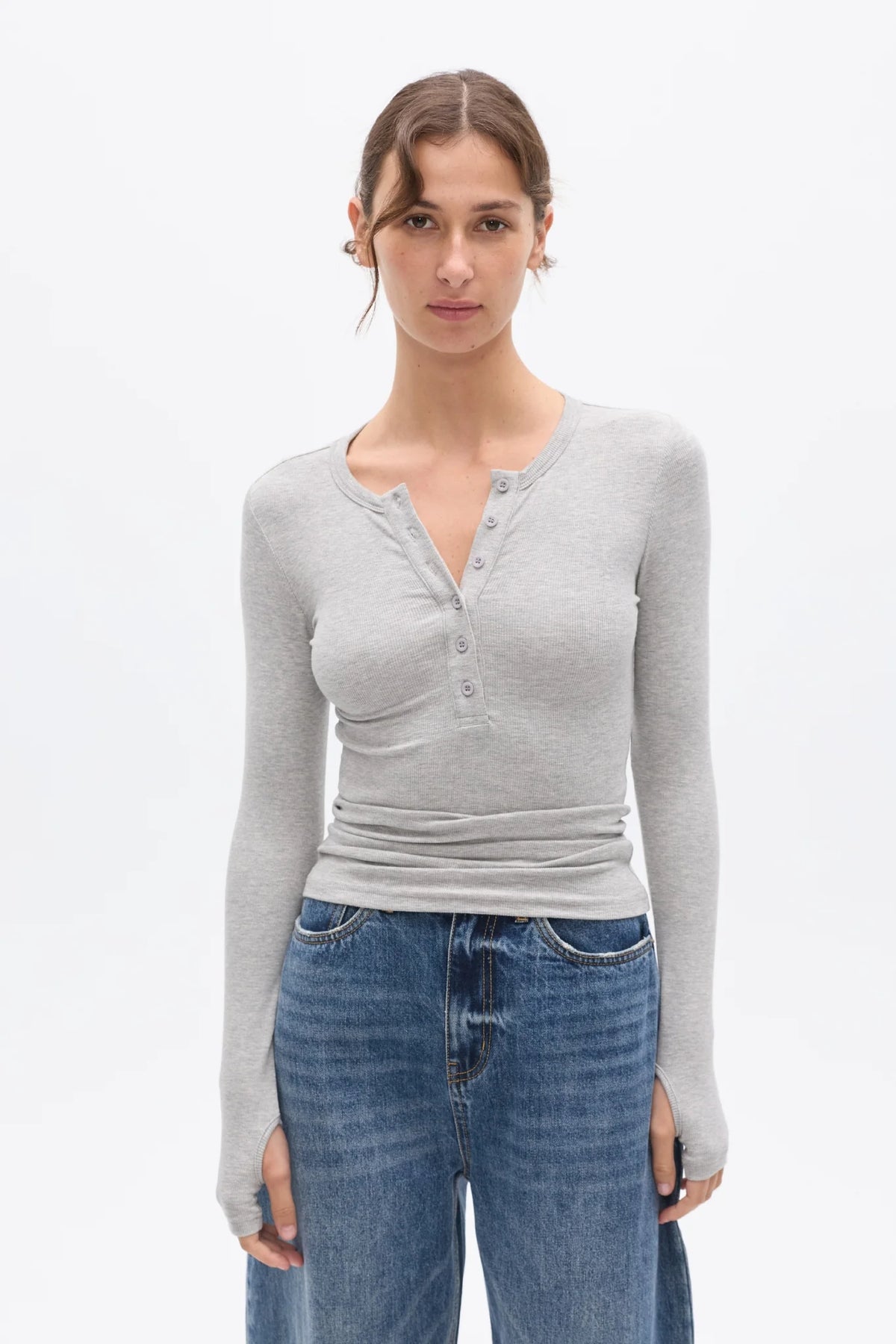 Bayse Brand Piper Henley Top | Grey || PRE_ORDER ETA 20/06/2026