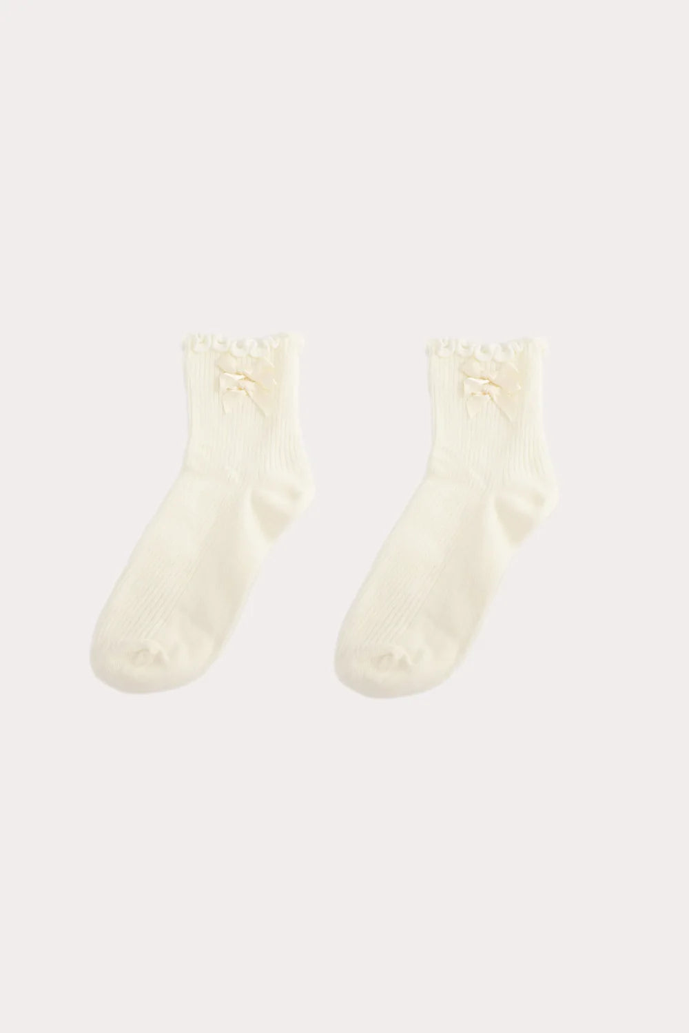 Petit Moments Duo Bow Socks | White