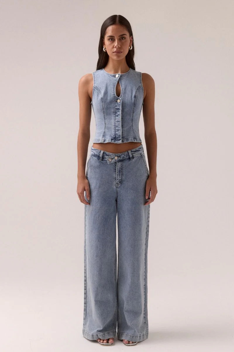 Sovere Etch Denim Bodice | Heritage Blue