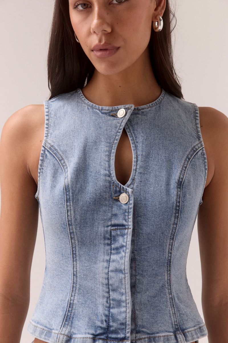 Sovere Etch Denim Bodice | Heritage Blue