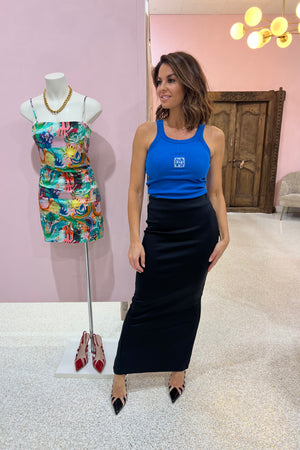 Romy Scuba Maxi Skirt | Black