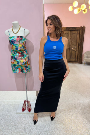 Romy Scuba Maxi Skirt | Black
