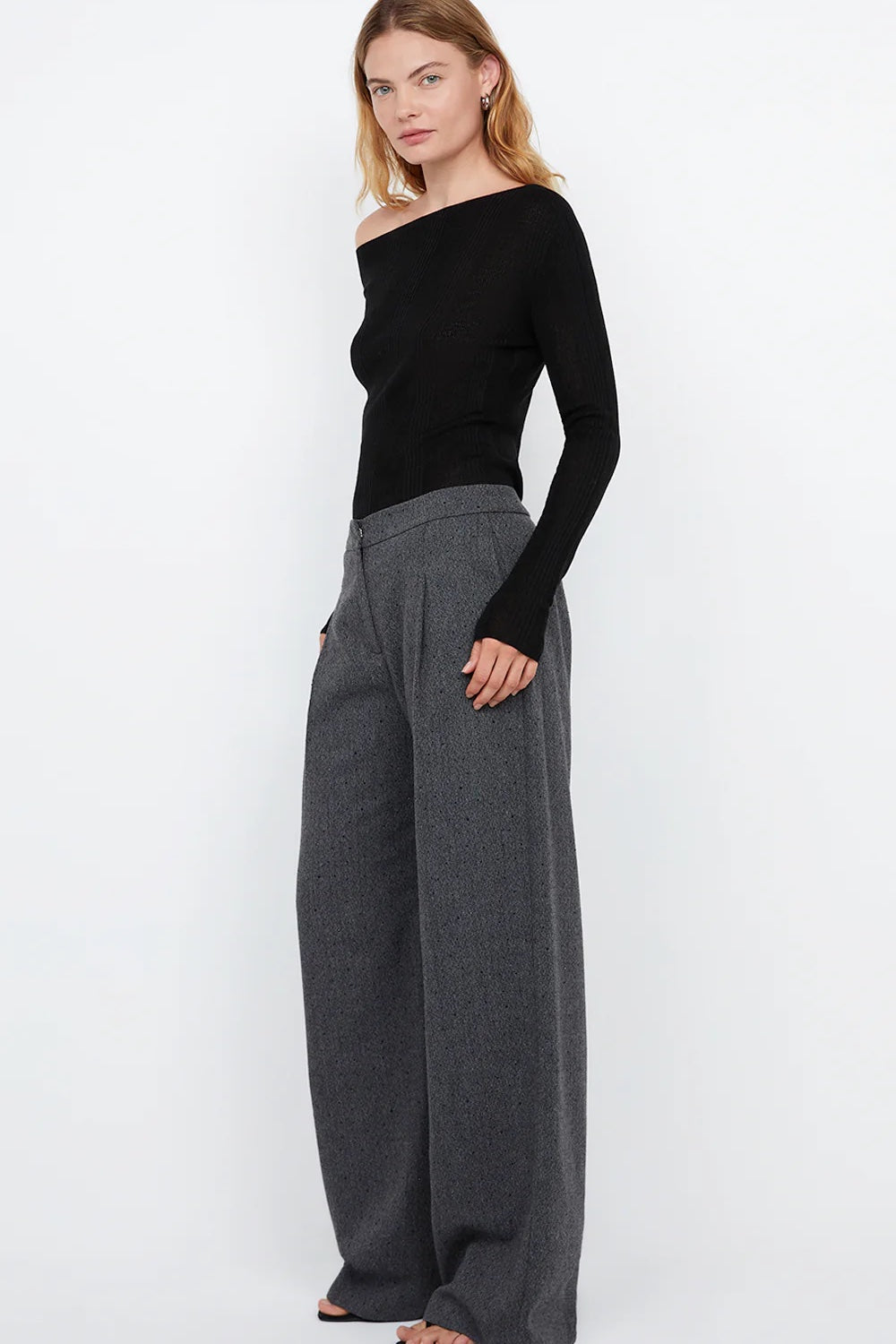 Bec + Bridge Shae Oversized Pant | Charcoal