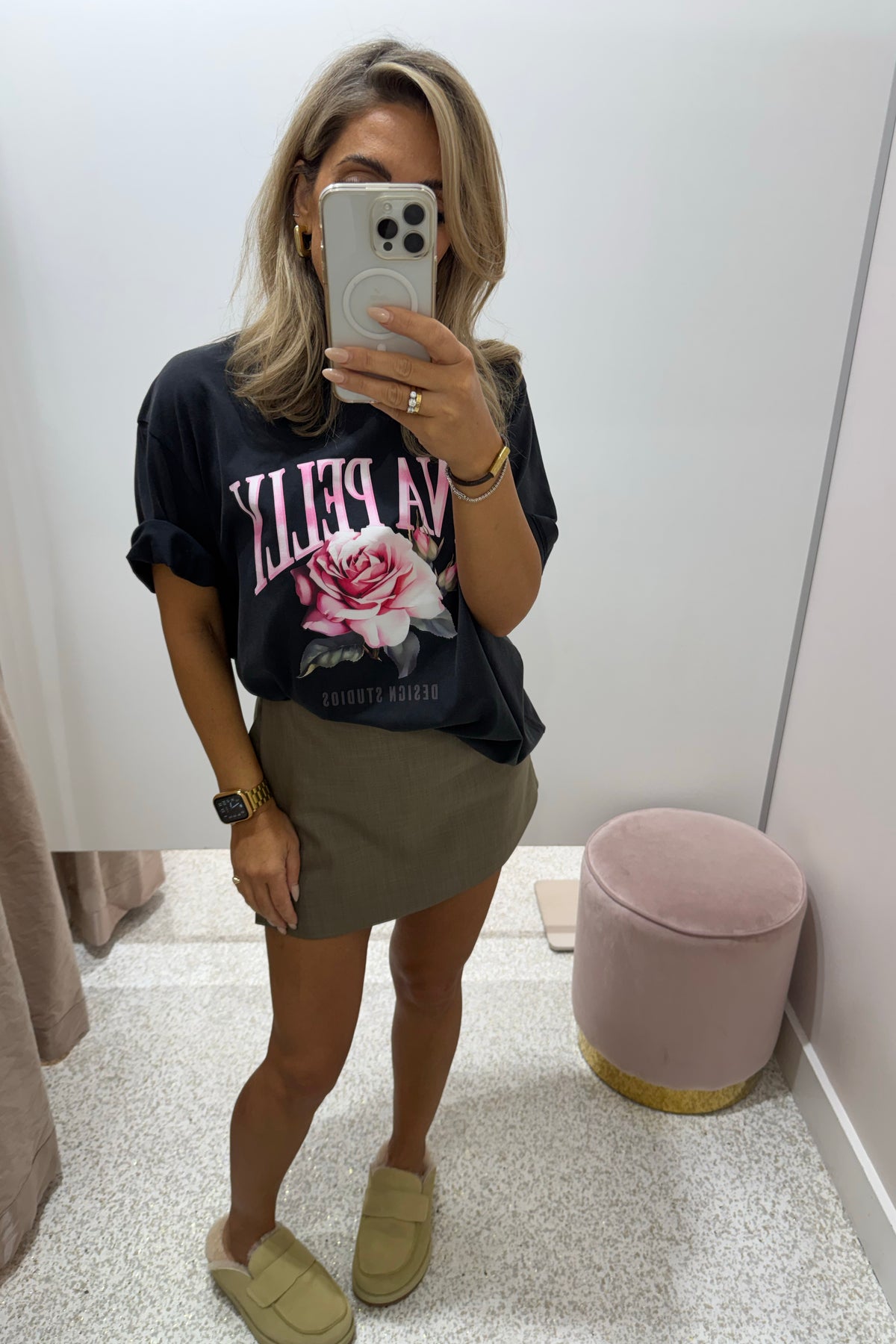 Ena Pelly Rose Tee | Vintage Black