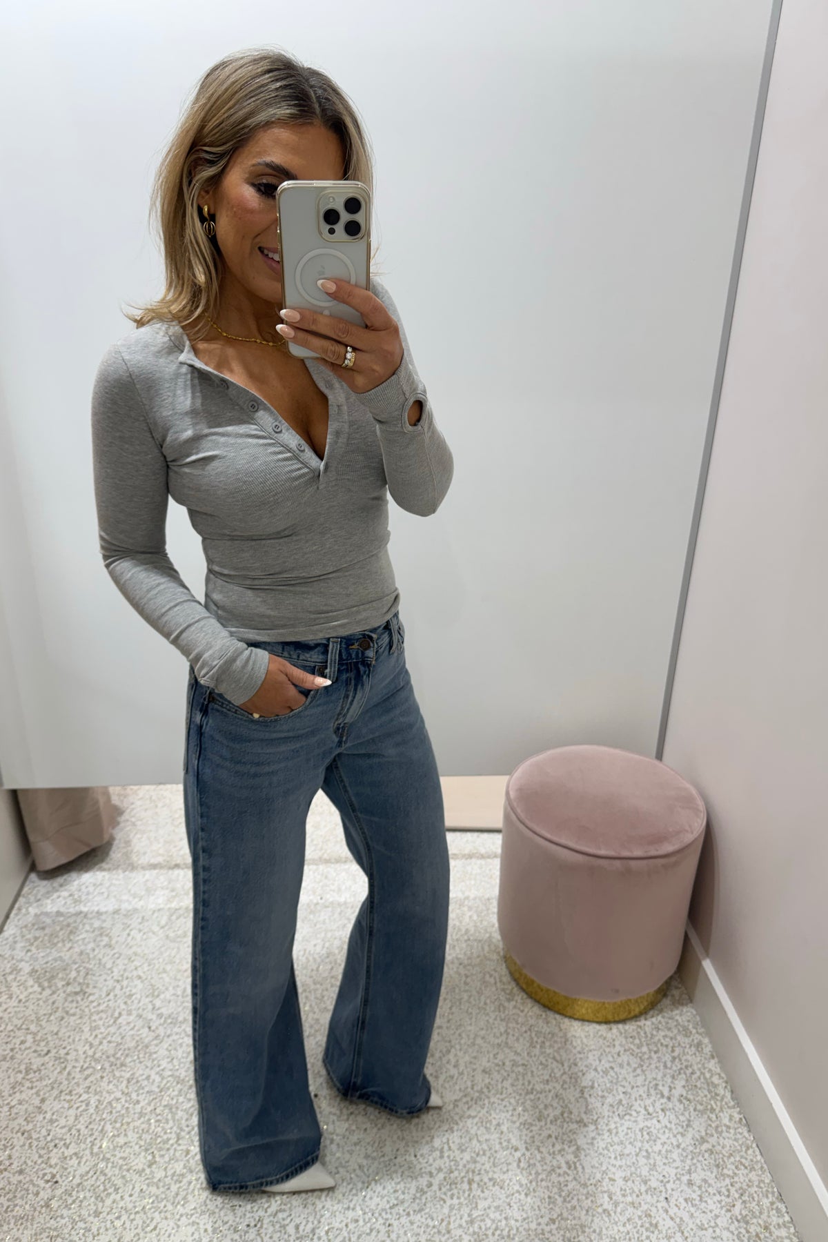 Bayse Brand Piper Henley Top | Grey