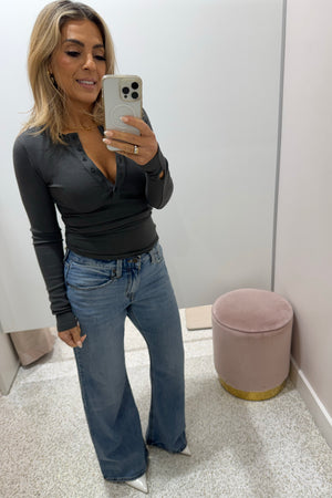 Bayse Brand Piper Henley Top | Smoke