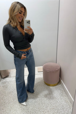Bayse Brand Piper Henley Top | Smoke