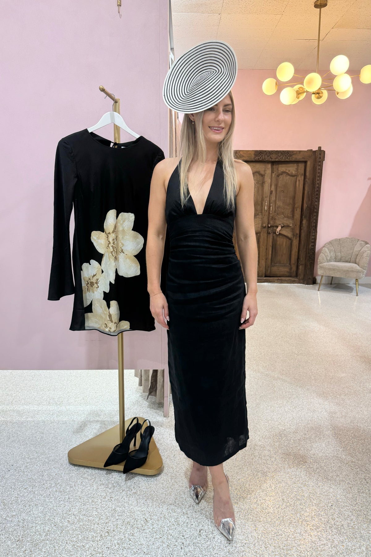 Morgan & Taylor Erika Fascinator | Black / White || BEST SELLER BACK IN STOCK