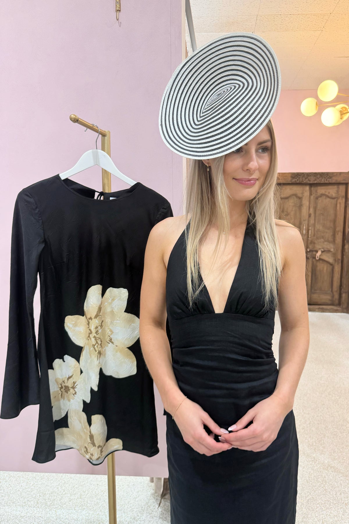 Morgan & Taylor Erika Fascinator | Black / White || BEST SELLER BACK IN STOCK