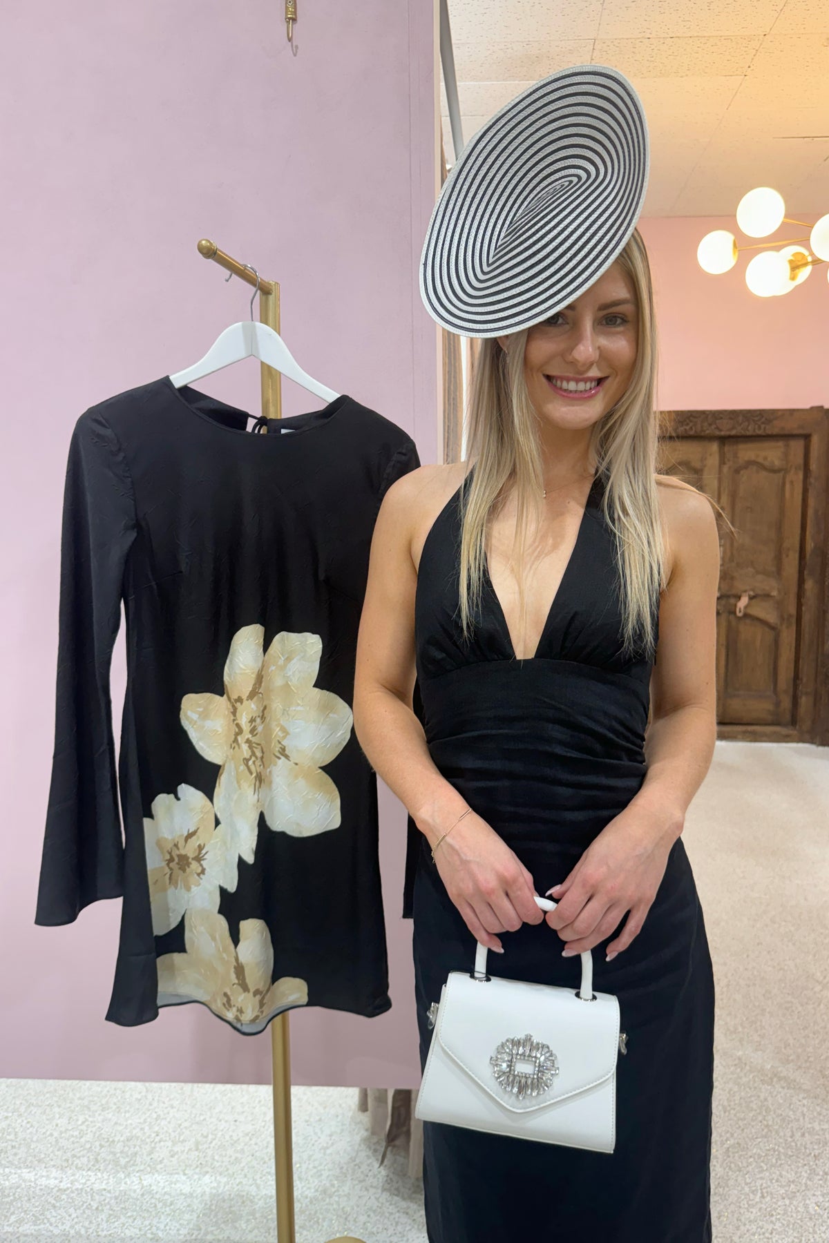 Morgan & Taylor Erika Fascinator | Black / White || BEST SELLER BACK IN STOCK