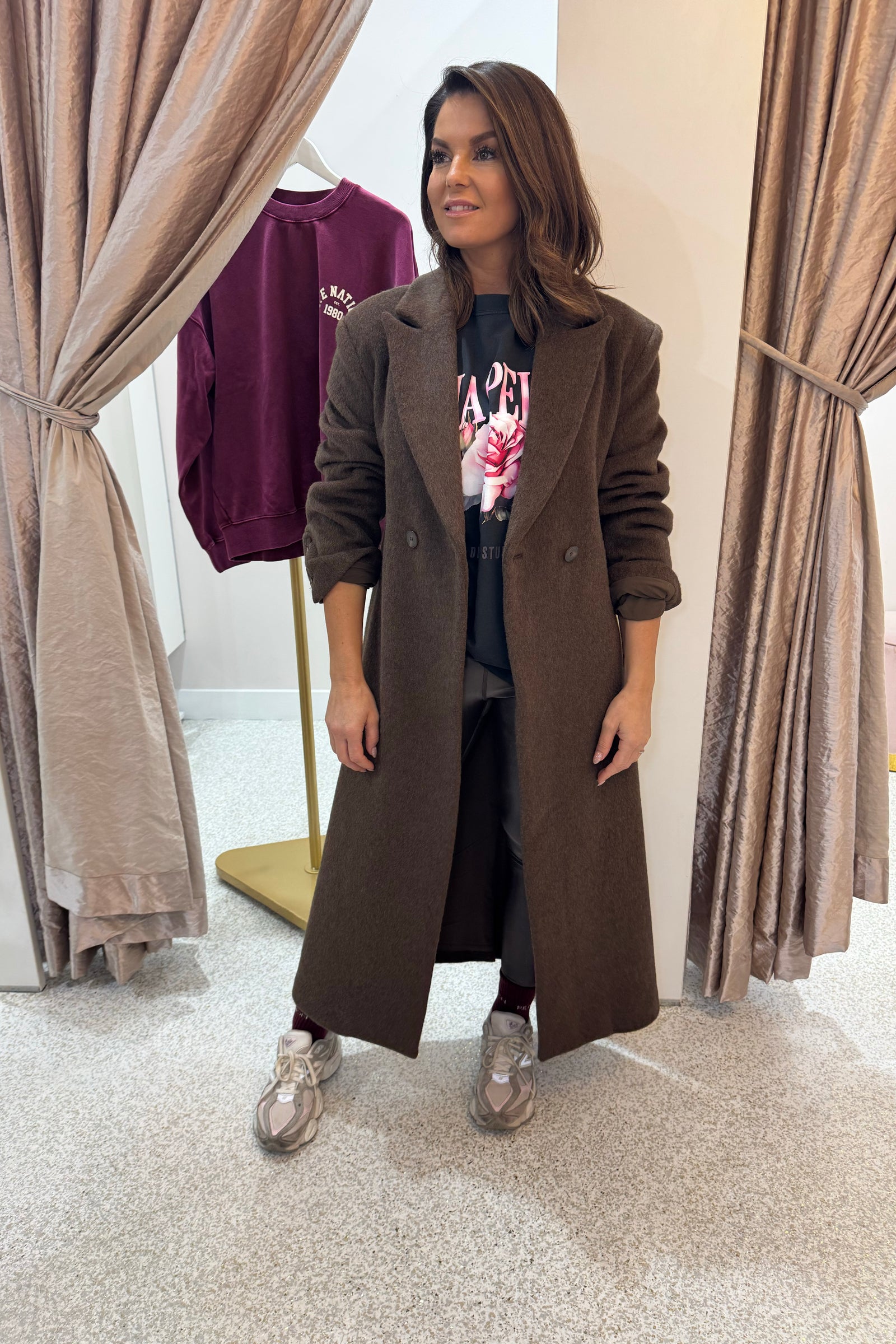 Ena Pelly Scarlet Coat | Espresso