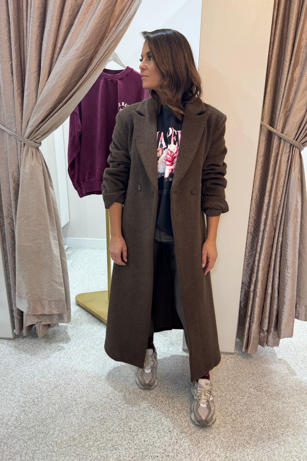 Ena Pelly Scarlet Coat | Espresso