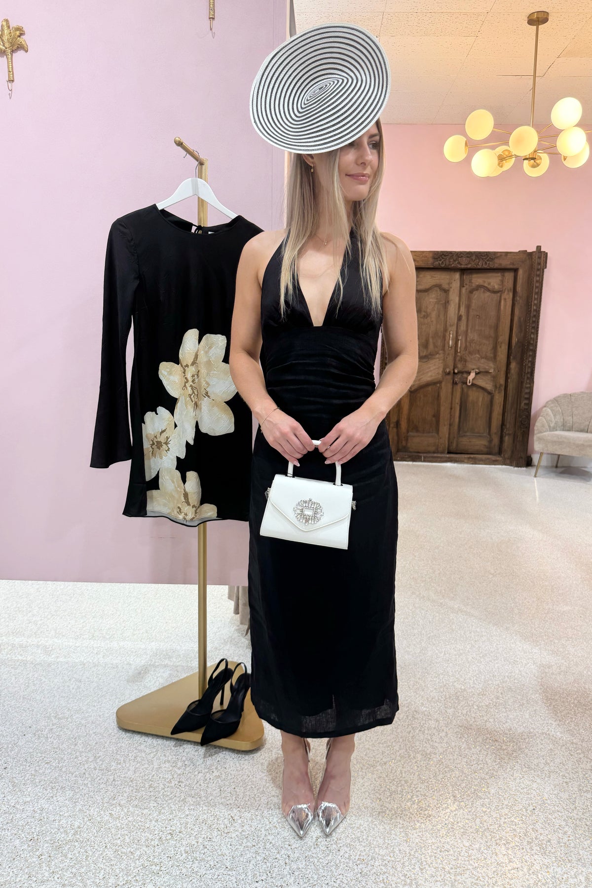 Morgan & Taylor Erika Fascinator | Black / White || BEST SELLER BACK IN STOCK