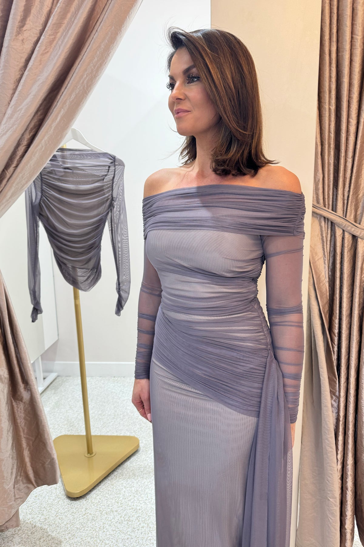 Misha The Nexus Mesh Long Sleeve Dress | Shark